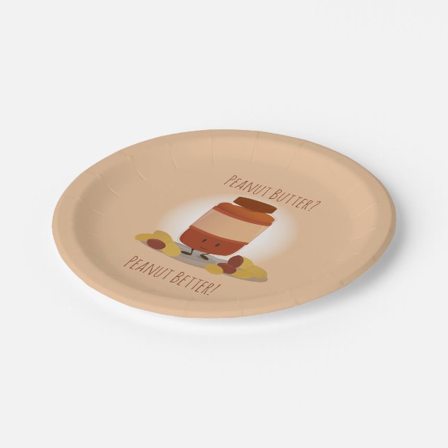Cute Peanut Butter Jar | Paper Plate (Angled)