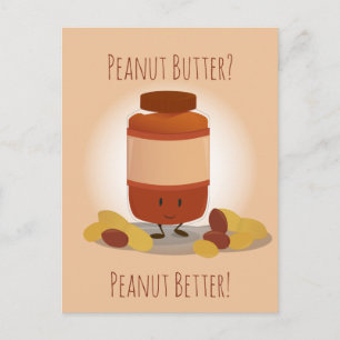 Cute Peanut Butter Jar   Postcard