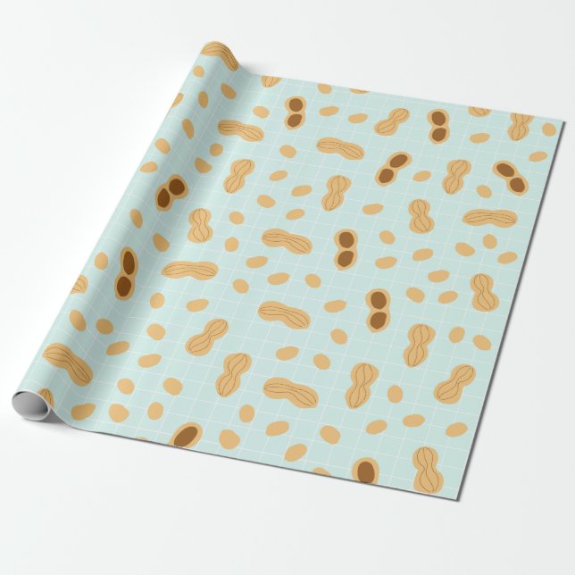 Cute Peanut Wrapping Paper (Unrolled)