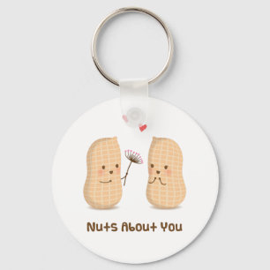 Cute Peanuts Nuts About You Pun Love Humour Key Ring