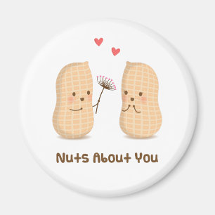 Cute Peanuts Nuts About You Pun Love Humour Magnet