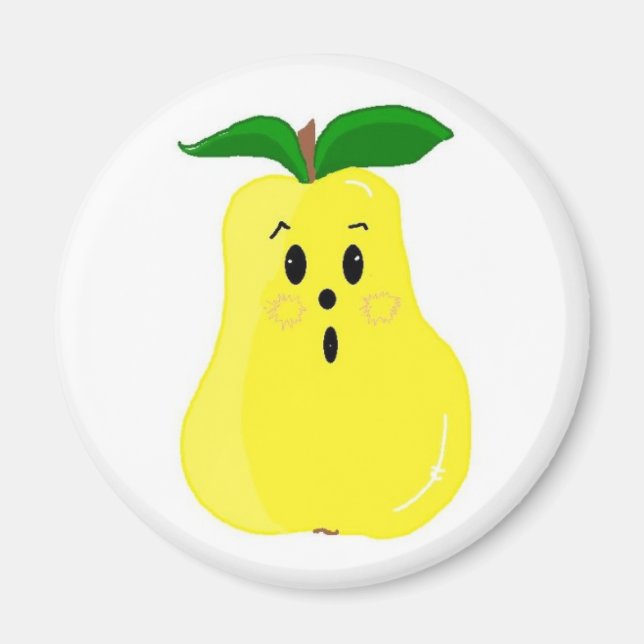 Cute Pear Face Magnet (Front)