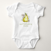 Cute Pear Fruit Pun Baby Bodysuit