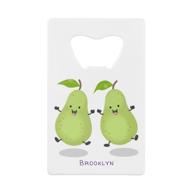 Cute pear pair cartoon illustration (Front)