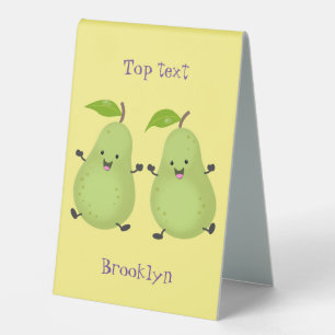 Cute pear pair cartoon illustration