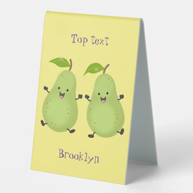 Cute pear pair cartoon illustration (Front)