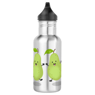 Cute pear pair cartoon illustration 532 ml water bottle