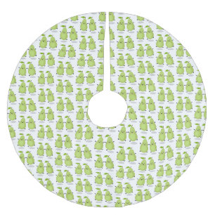 Cute pear pair cartoon illustration brushed polyester tree skirt
