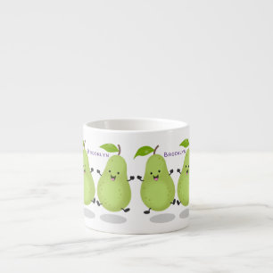 Cute pear pair cartoon illustration espresso cup