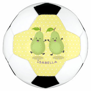 Cute pear pair cartoon illustration football