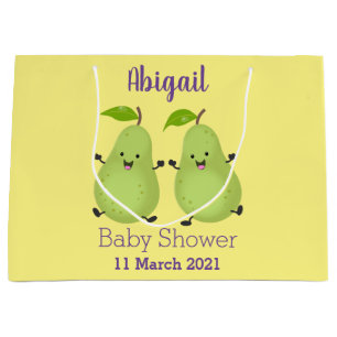 Cute pear pair cartoon illustration large gift bag