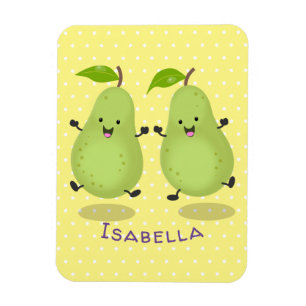 Cute pear pair cartoon illustration magnet