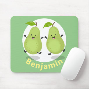 Cute pear pair cartoon illustration mouse mat