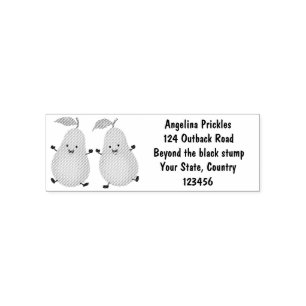 Cute pear pair cartoon illustration self-inking stamp