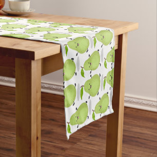 Cute pear pair cartoon illustration short table runner