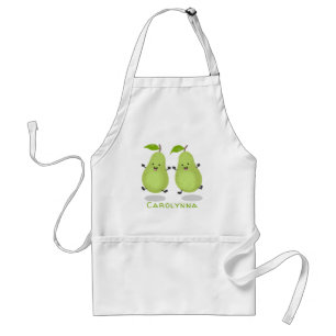 Cute pear pair cartoon illustration standard apron