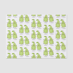 Cute pear pair cartoon illustration tissue paper