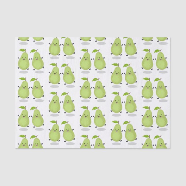 Cute pear pair cartoon illustration tissue paper (Front)