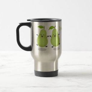 Cute pear pair cartoon illustration travel mug