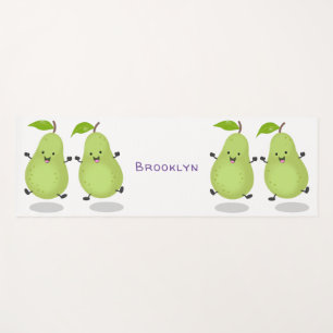 Cute pear pair cartoon illustration yoga mat