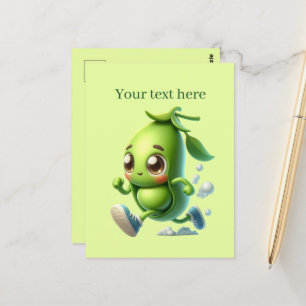 Cute peas lovers add text  postcard
