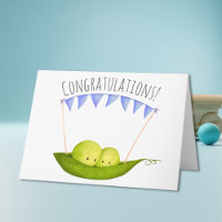 Cute Peas Twin boys Newborn Congratulations Baby