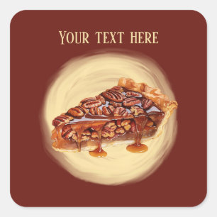 Cute pecan pie add message square sticker