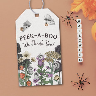 Cute Peek-a-Boo Halloween Baby Shower Favours Gift Tags