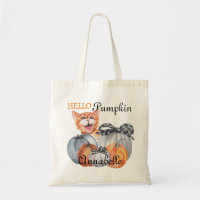 Cute Peek a Boo Orange Cat Hello Pumpkin Name