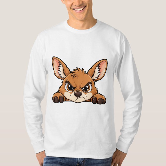 Cute Peekaboo Kangaroo T-Shirt (Front)