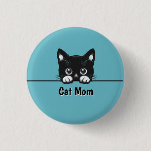 Cute Peeking Cat Design 3 Cm Round Badge
