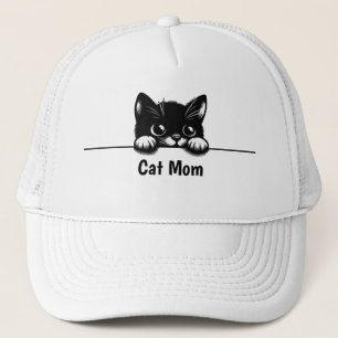 Cute Peeking Cat Design Hat Cap