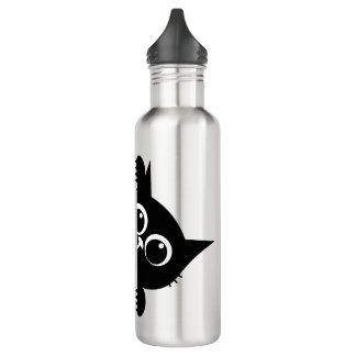 Cute Peeking Cat Design Water Bottle