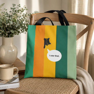 Cute Peeking Cat Funny Cat Lover Gift Tote Bag