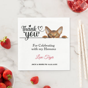 Cute Peeking Cat Paper Napkins