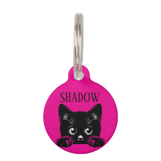 Cute Peeking Cat Pesonalized Pet Tag