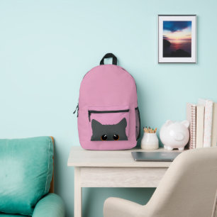 CUTE PEEKING CAT PINK BACKPACK