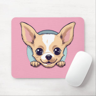 Cute Peeking Chihuahua Dog Mouse Mat