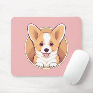 Cute Peeking Corgi Dog Mouse Mat