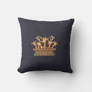 Cute Peeking Giraffes T-Shirt Design– Funny Carton Cushion
