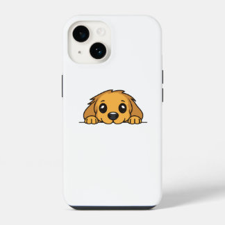Cute Peeking Golden Retriever Puppy iPhone 14 Case