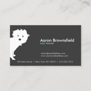 Cute Peeking Pup Grey Business Card