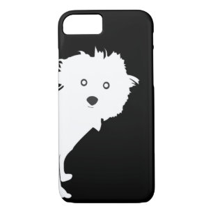 Cute Peeking Pup on Black iPhone 8/7 Case
