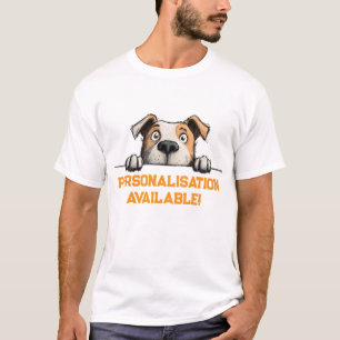 Cute Peeking Staffy Dog Funny Dog Lover Design T-Shirt
