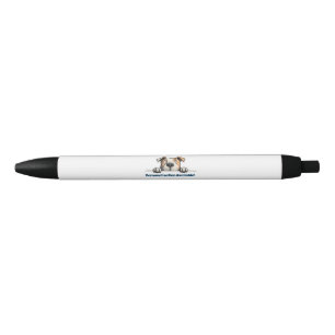 Cute Peeking Staffy Staffordshire Bull Terrier Dog Black Ink Pen