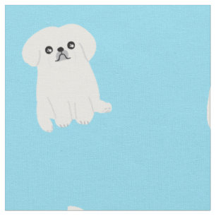 Cute Pekingese Printed Pattern Fabric