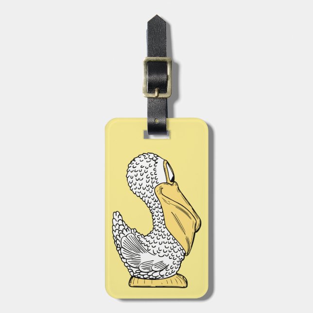 Cute Pelican kids' custom luggage tag (Front Vertical)