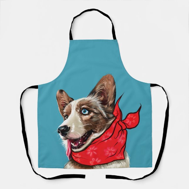 Cute Pembroke Welsh Corgi Apron (Front)