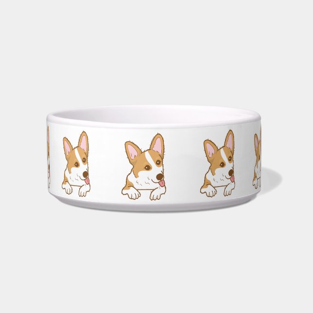 Cute Pembroke Welsh Corgi Dog Bowl (Front)