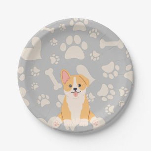 Cute Pembroke Welsh Corgi  Paper Plate